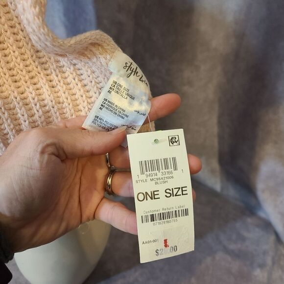 Style & Co Pink Metallic Threaded Scarf & Beanie - Picture 5 of 9